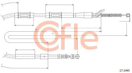 Трос, стояночная тормозная система COFLE 17.1445 (фото 1)