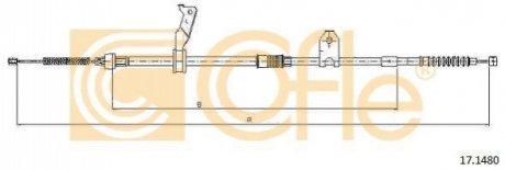 Трос, стоянкова гальмівна система COFLE 17.1480 (фото 1)
