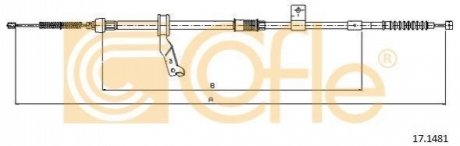 Трос, стояночная тормозная система COFLE 17.1481 (фото 1)