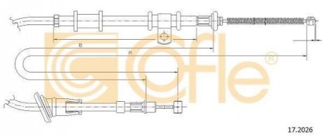 Трос, стояночная тормозная система COFLE 17.2026