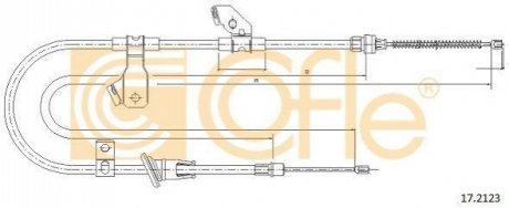 Трос, стояночная тормозная система COFLE 17.2123 (фото 1)