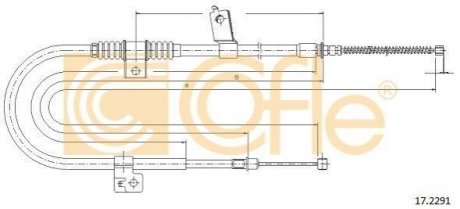 Трос, стояночная тормозная система COFLE 17.2291 (фото 1)
