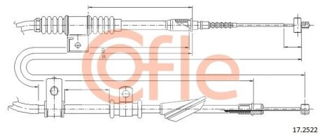 Трос, стоянкова гальмівна система COFLE 17.2522