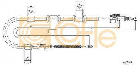 Трос, стояночная тормозная система COFLE 17.2543 (фото 1)