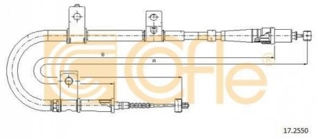 Трос, стояночная тормозная система COFLE 17.2550 (фото 1)