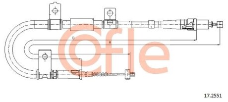 Трос, стоянкова гальмівна система COFLE 17.2551