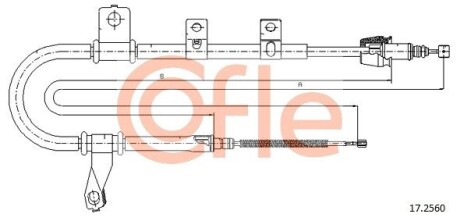 Трос, стоянкова гальмівна система COFLE 17.2560