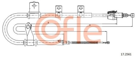 Трос, стояночная тормозная система COFLE 17.2561