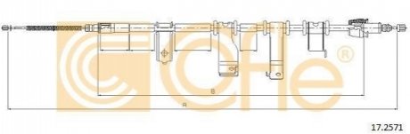 Трос, стояночная тормозная система COFLE 17.2571 (фото 1)