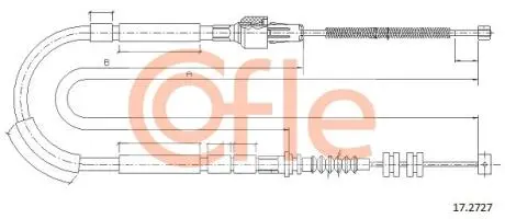 Трос ручного гальма COFLE 17.2727