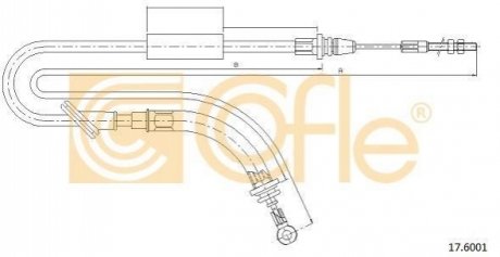 Трос, стояночная тормозная система COFLE 17.6001 (фото 1)