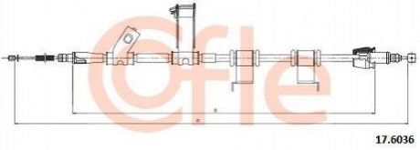 Трос, стояночная тормозная система COFLE 17.6036 (фото 1)