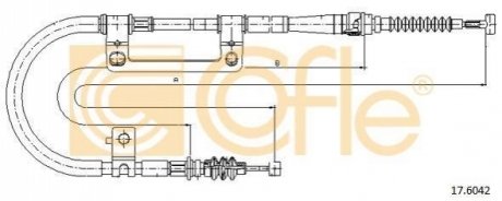Трос, стоянкова гальмівна система COFLE 17.6042 (фото 1)