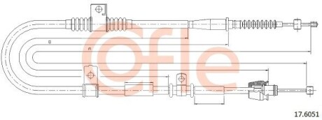 Трос, стоянкова гальмівна система COFLE 17.6051