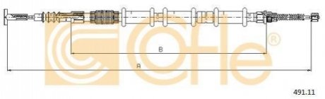 Трос, стояночная тормозная система COFLE 491.11 (фото 1)