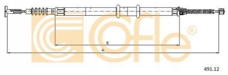 Трос, стоянкова гальмівна система COFLE 491.12 (фото 1)