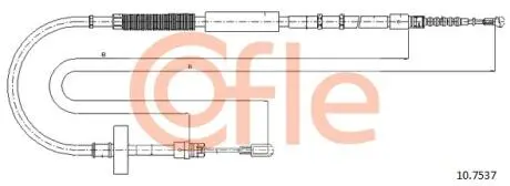 Трос стояночного тормоза (задн/лев) COFLE 92107537