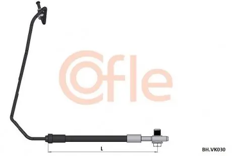 Шланг гальмівний зад. лев. 655mm audi/passat 97- COFLE BH.VK030