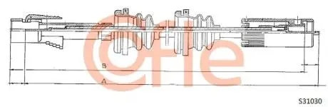 Трос привода спидометра vw passat/santana 4 cyl. 81- COFLE S31030