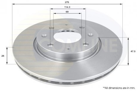 - диск тормозной вентилируемый COMLINE ADC1053V (фото 1)