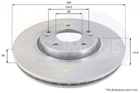 - диск гальмівний вентильований з покриттям COMLINE ADC1092V (фото 1)