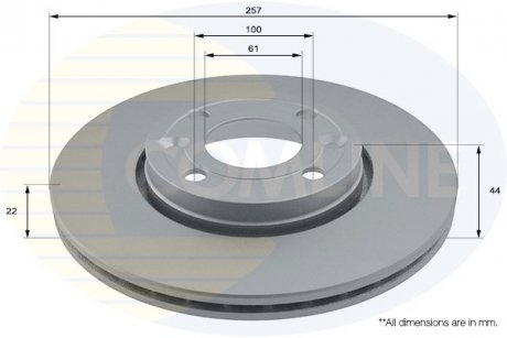 - диск тормозной вентилируемый с покрытием COMLINE ADC1597V