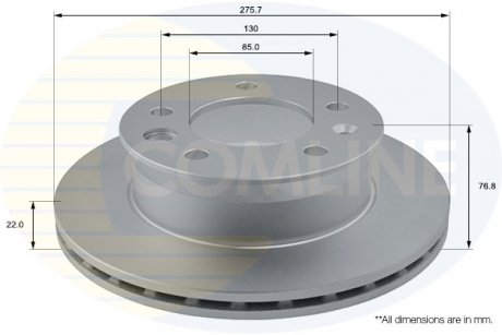 - диск тормозной вентилируемый с покрытием COMLINE ADC1610V (фото 1)