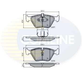 Комплект тормозных колодок, дисковый тормоз COMLINE CBP01010