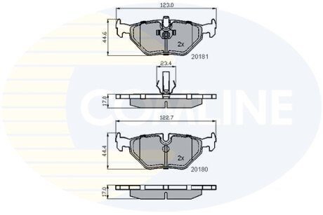 Комплект тормозных колодок, дисковый тормоз COMLINE CBP01024