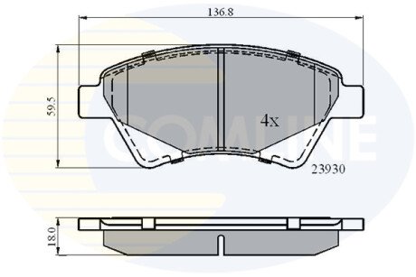 Комплект тормозных колодок, дисковый тормоз COMLINE CBP01160