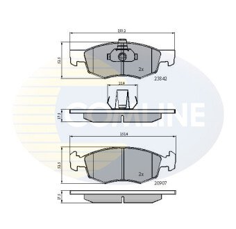 Комплект гальмівних колодок, дискове гальмо COMLINE CBP01221