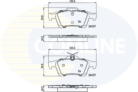 Комплект тормозных колодок, дисковый тормоз COMLINE CBP01629