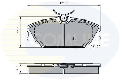 Комплект тормозных колодок, дисковый тормоз COMLINE CBP0526