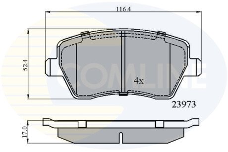 Комплект тормозных колодок, дисковый тормоз COMLINE CBP0984