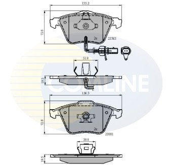 Комплект гальмівних колодок, дискове гальмо COMLINE CBP11753