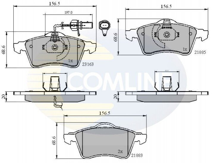 Гальмівні колодки дисків COMLINE CBP1852 (фото 1)