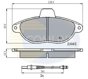 Комплект гальмівних колодок, дискове гальмо COMLINE CBP2714