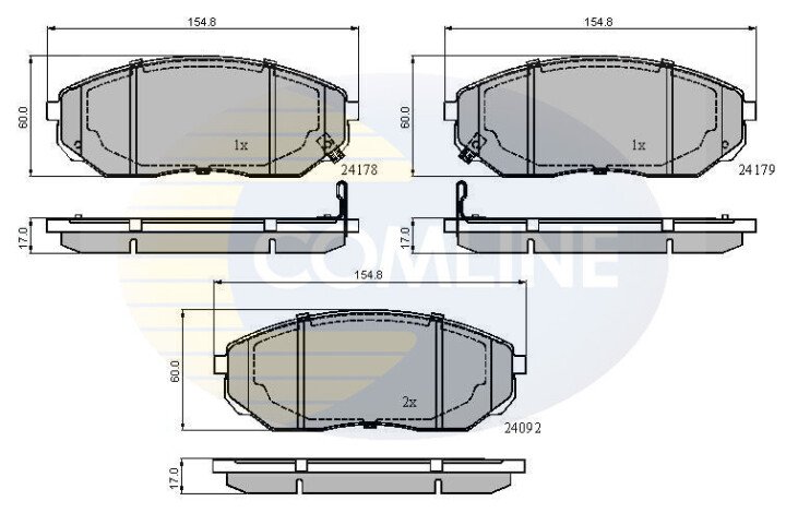 Комплект гальмівних колодок, дискове гальмо COMLINE CBP31178 (фото 1)