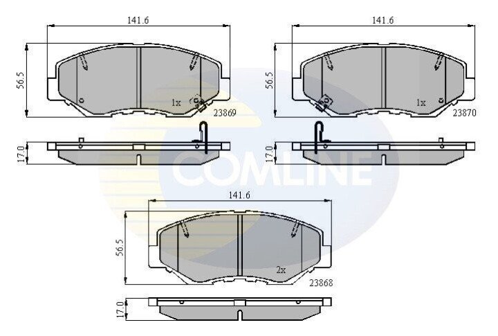 Комплект тормозных колодок, дисковый тормоз COMLINE CBP31194 (фото 1)