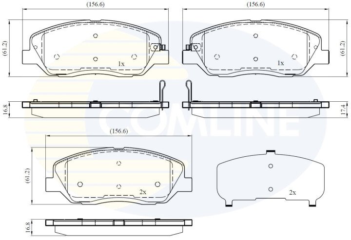 Комплект гальмівних колодок, дискове гальмо COMLINE CBP31676 (фото 1)