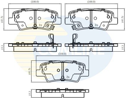 Комплект гальмівних колодок, дискове гальмо COMLINE CBP32161