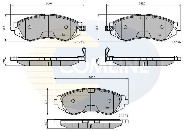 Комплект тормозных колодок, дисковый тормоз COMLINE CBP3435 (фото 1)