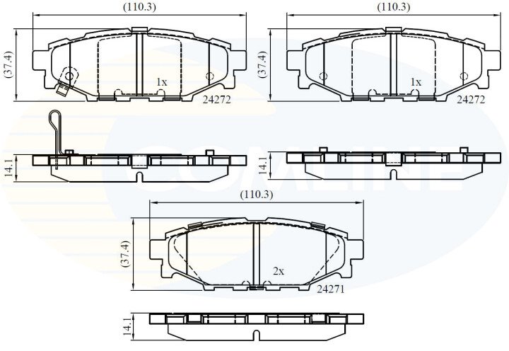 Комплект тормозных колодок, дисковый тормоз COMLINE CBP36052 (фото 1)