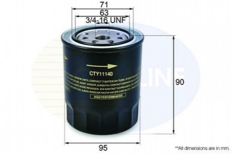 - фільтр олії (аналог wl7113/oc133) COMLINE CTY11140 (фото 1)