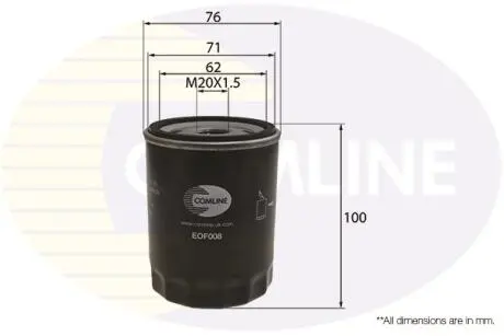 - фильтр масла (аналог wl7091/oc983) COMLINE EOF008