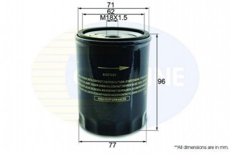 - фільтр олії (аналог wl7087/oc81) COMLINE EOF035 (фото 1)