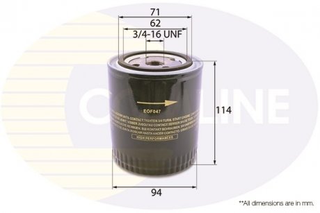 - фільтр олії (аналог wl7321/oc485) COMLINE EOF047 (фото 1)