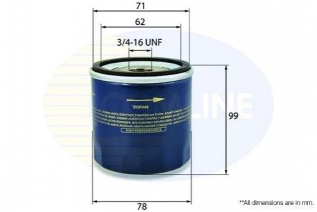 - фільтр олії (аналог wl7324/oc501) COMLINE EOF049 (фото 1)