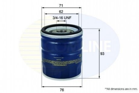 - фільтр олії (аналог wl7323/oc1063) COMLINE EOF181 (фото 1)