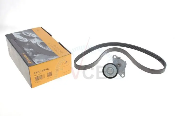 Фото 1 - Роликовый модуль натяжителя ремня (ролик, ремень) CONTITECH 6PK1130K3 Роликовый модуль натяжителя ремня (ролик, ремень) CONTITECH 6PK1130K3 (фото 1)